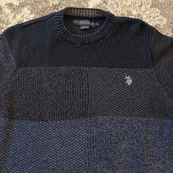 U.S. Polo Assn. Men's Blue and Gray Crewneck Sweater - Picture 5 of 13